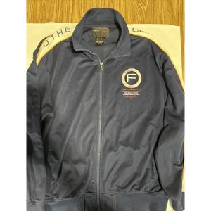 FUBU Athletic Vintage Y2K Black Full Zip Windbreaker Jacket Men's Size XL